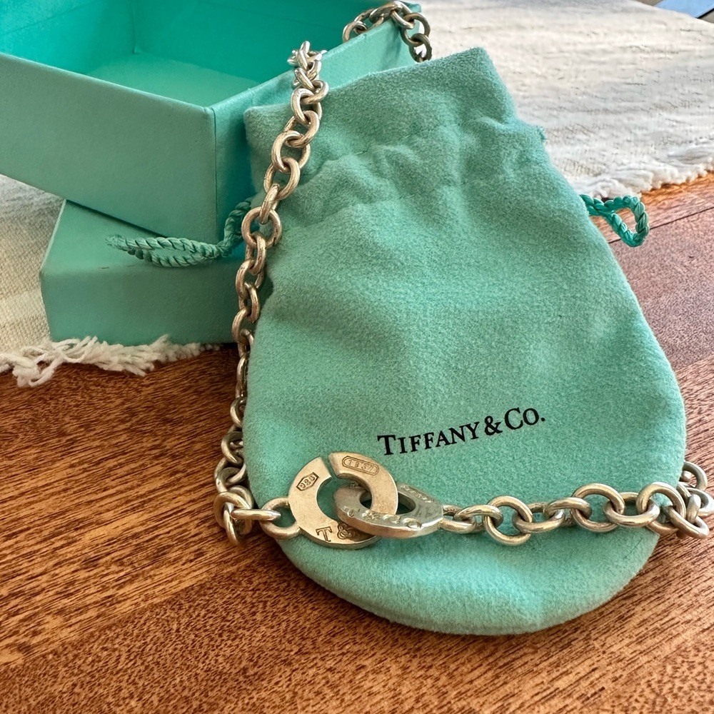 Tiffany Co. 1837 Sterling Silver Interlocking Circles Chain Necklace 17.25”